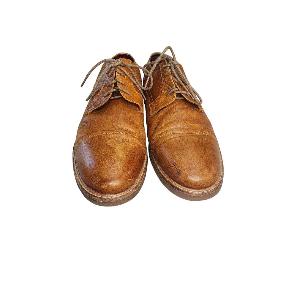 Ben Sherman Leon Pebbled Leather Derby Cap Toe Academia Loafers Lt Brown Size 11